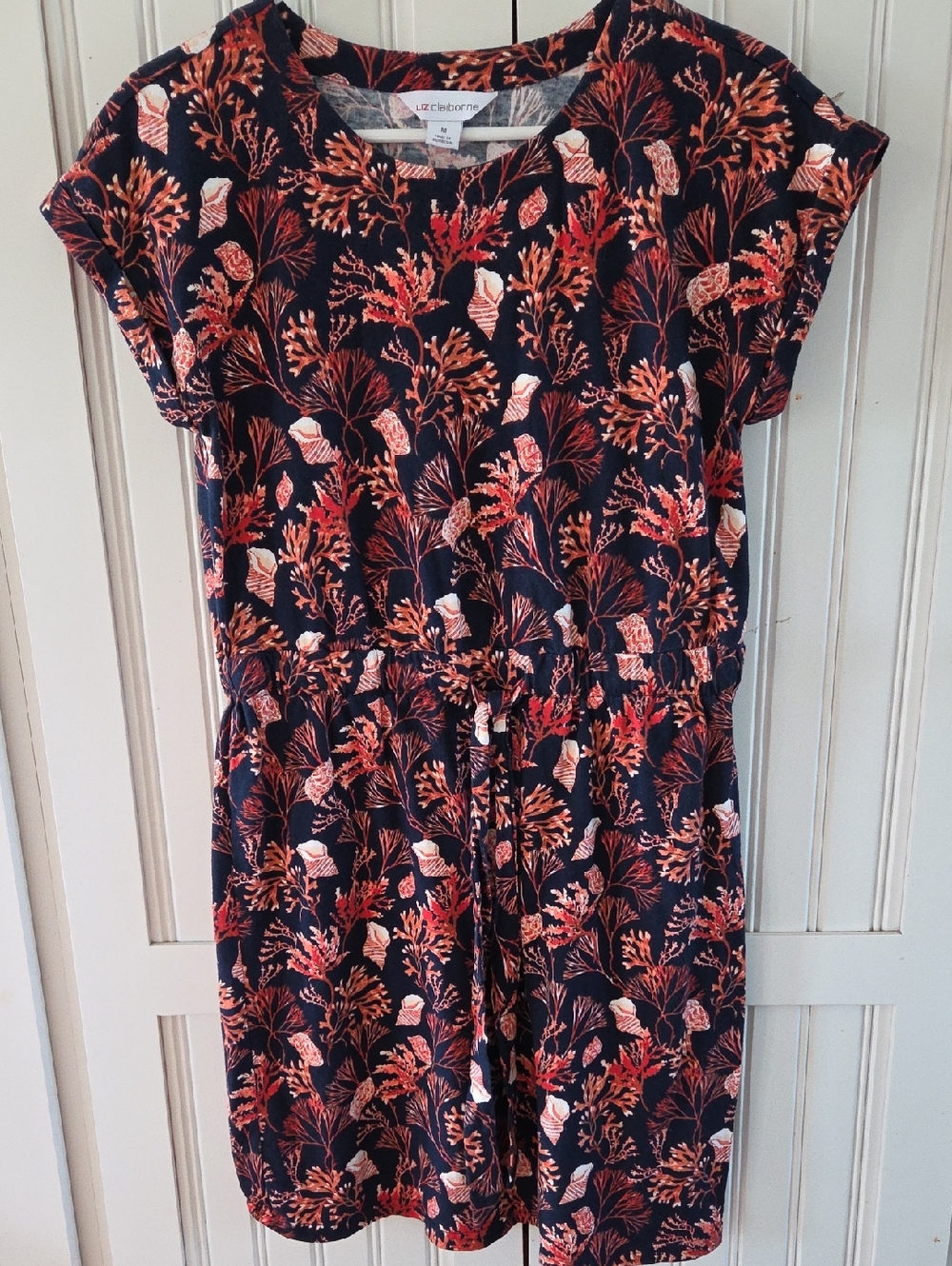 Liz Claiborne Midi Coral Sea Shell Dress M